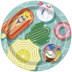 Summer Fun Pool Party Dessert Plates - 8 PK